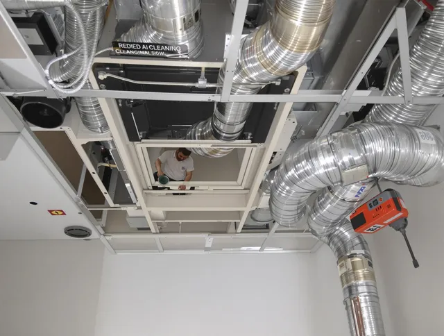 Norton Air Duct Cleaning technician performing detailed central duct system cleaning in Norton