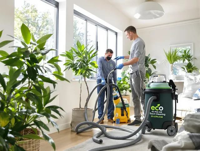 Norton Air Duct Cleaning technician performing eco-friendly duct cleaning using sustainable methods in Norton